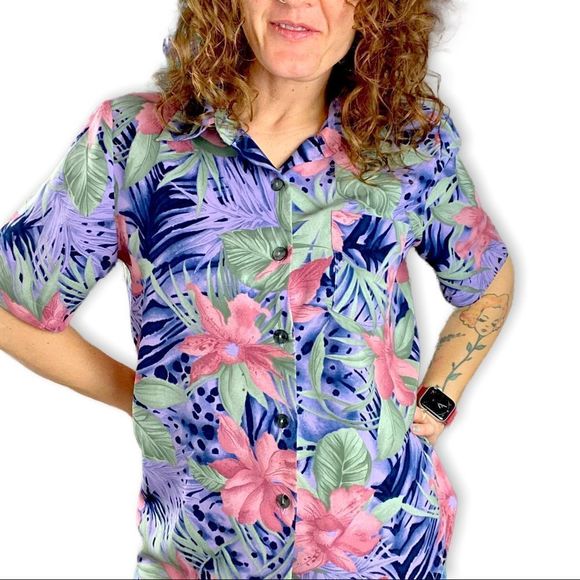 Kathy Che Floral Blouse Vintage 90s Y2K - Picture 4 of 9